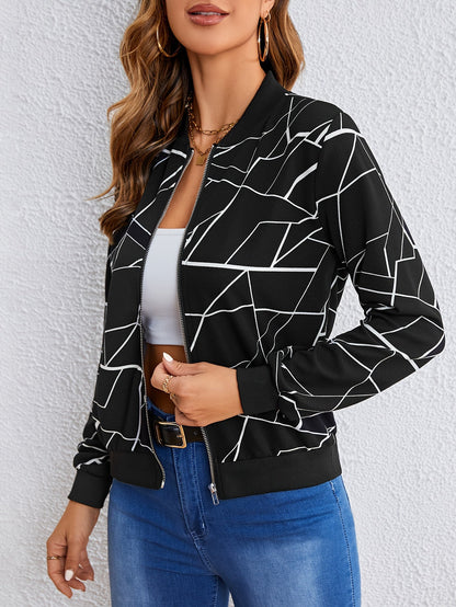 MILA | Chaqueta con Cremallera de Patrón Artístico