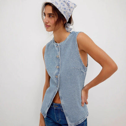 Qeridad | Camisa sin Mangas con Botones