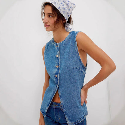 Qeridad | Camisa sin Mangas con Botones