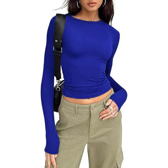 Jihyo | Camiseta Casual de Manga Larga con Cuello Redondo