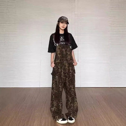 Luntian | Mono Peto Pierna Ancha Leopardo Vintage