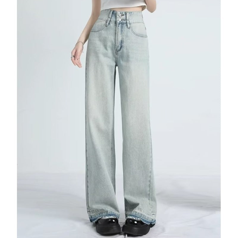 Mavina | Jeans de Verano de Ajuste Holgado con Dobladillo