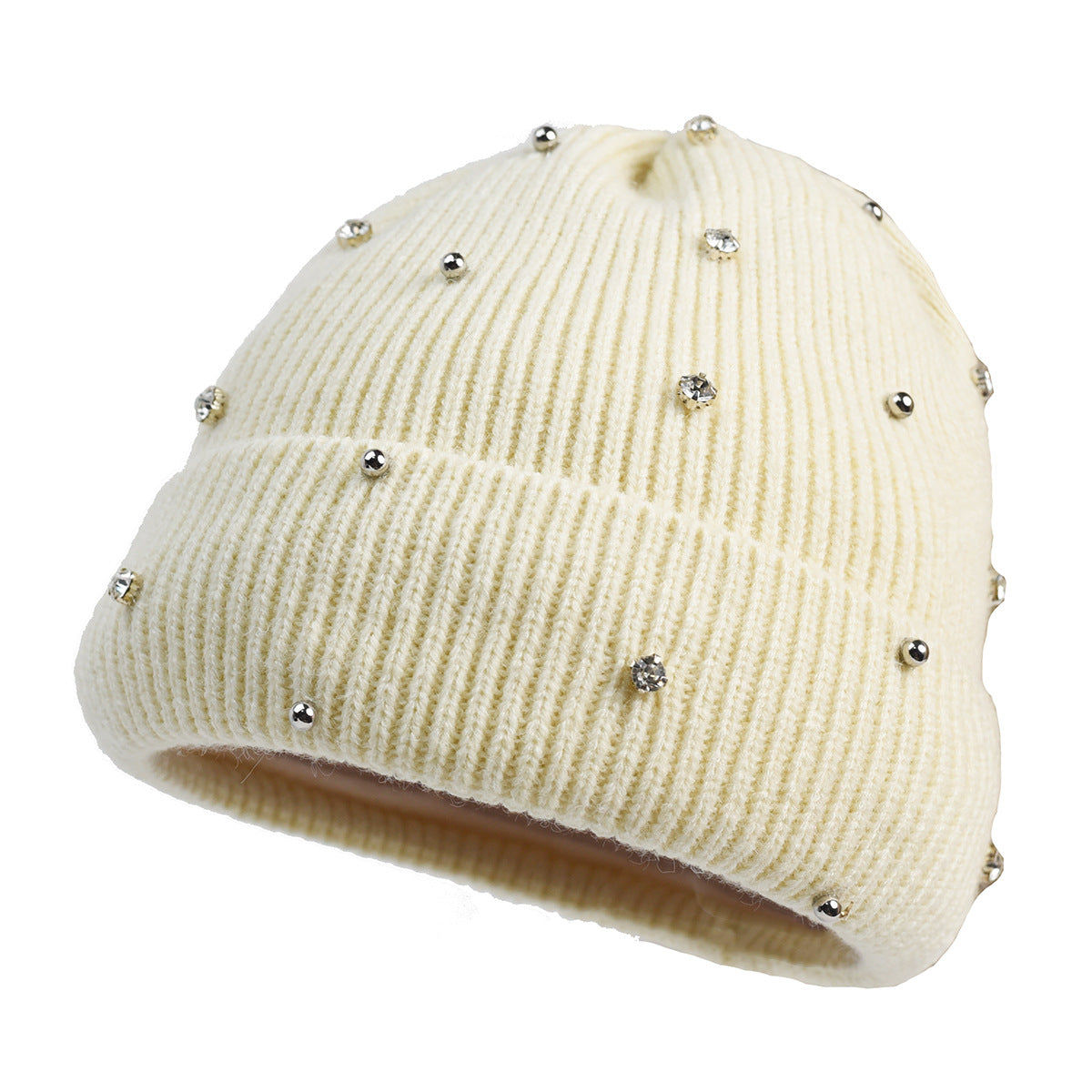 Yvette | Gorro Acogedor con Detalles de Cuentas Brillantes
