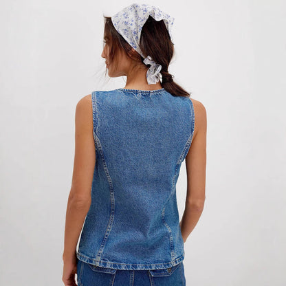 Qeridad | Camisa sin Mangas con Botones