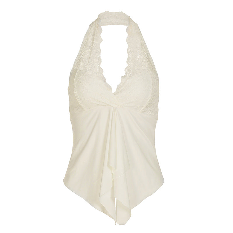 Elsati | Top Básico Casual sin Mangas con Cuello Halter