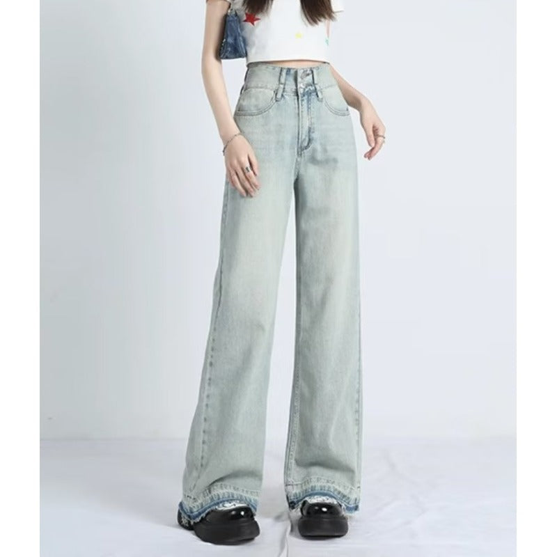 Mavina | Jeans de Verano de Ajuste Holgado con Dobladillo