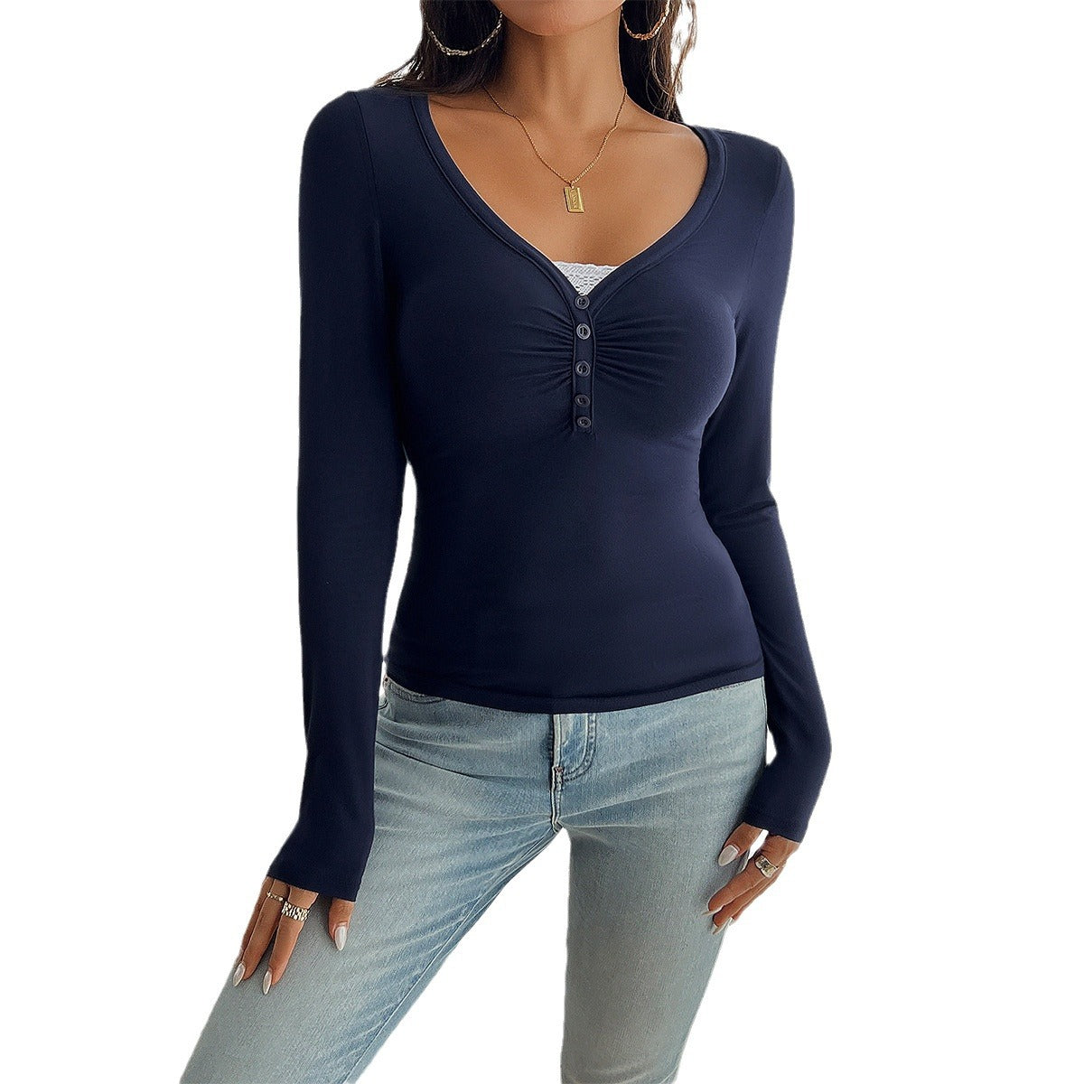 Palya | Camiseta Cómoda de Manga Larga con Cuello en V