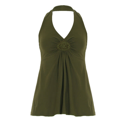 Elsati | Top Básico Casual sin Mangas con Cuello Halter