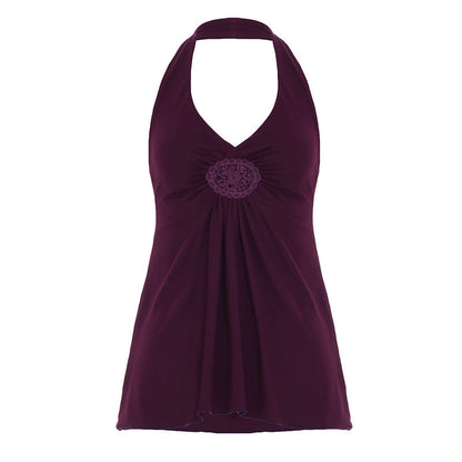 Elsati | Top Básico Casual sin Mangas con Cuello Halter