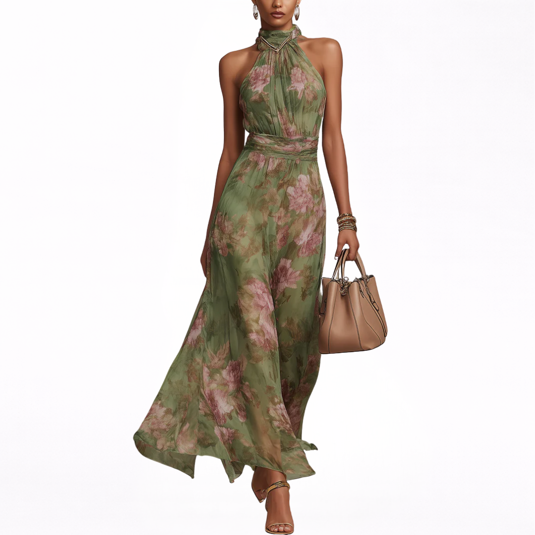Livia | Maxi Vestido Halter Floral