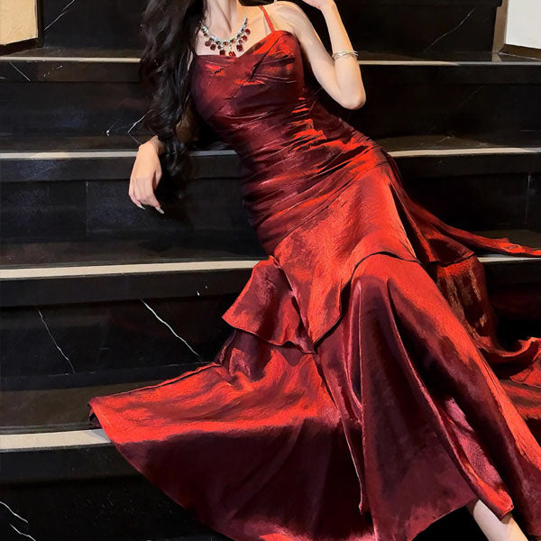 Vianne | Vestido Maxi Glamuroso con Volantes