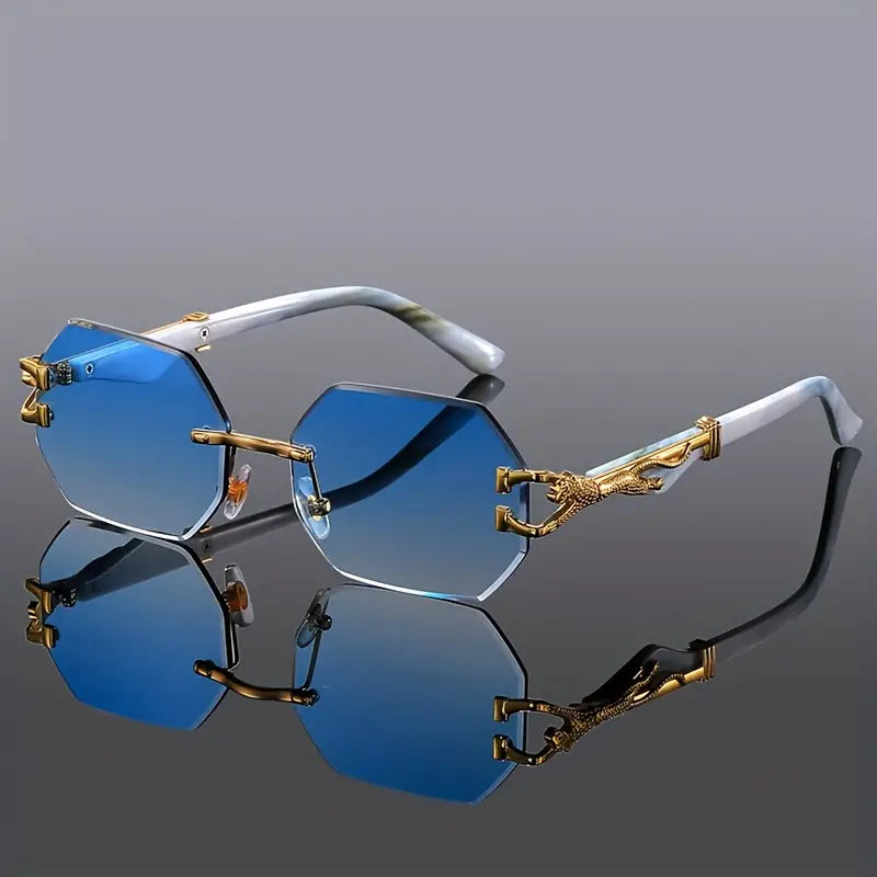 Poseidon | Gafas Sol Hexagonales Doradas