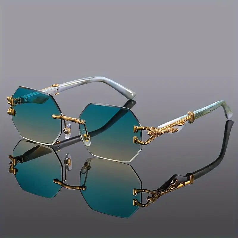 Poseidon | Gafas Sol Hexagonales Doradas