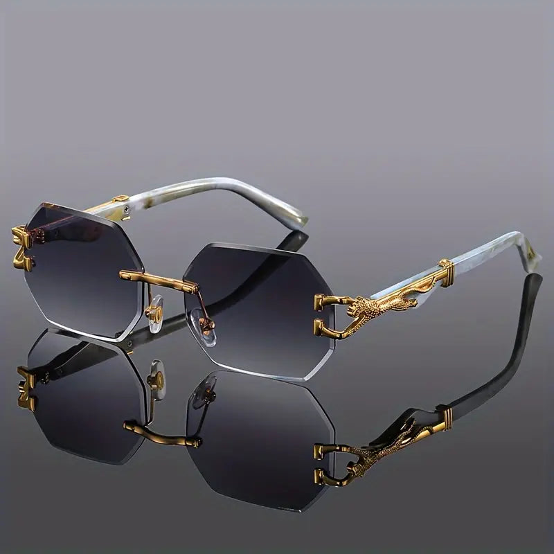 Poseidon | Gafas Sol Hexagonales Doradas