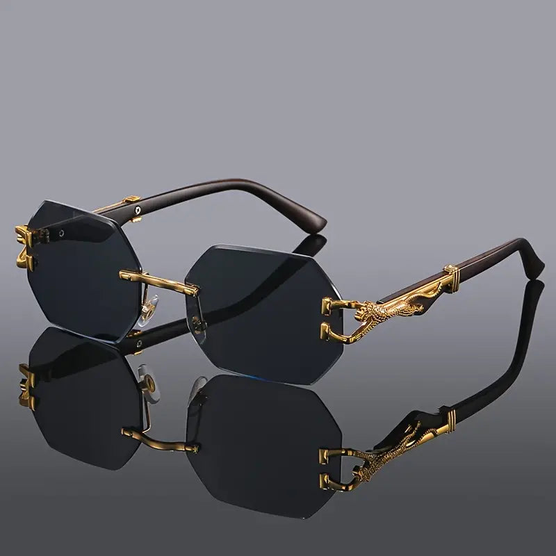 Poseidon | Gafas Sol Hexagonales Doradas