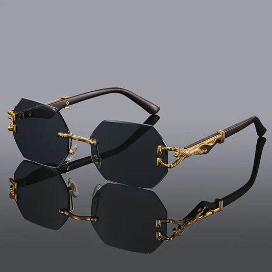 Poseidon | Gafas Sol Hexagonales Doradas