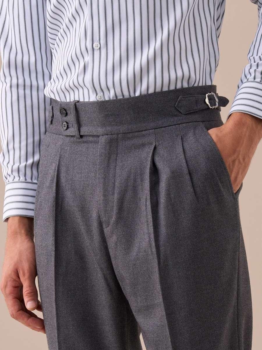 Napoli | Pantalón de Cintura Alta con Doble Pliegue