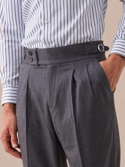 Napoli | Pantalón de Cintura Alta con Doble Pliegue