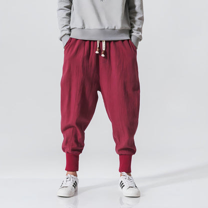 Riku | Pantalones Harem Algodón Estilo Japonés Unisex