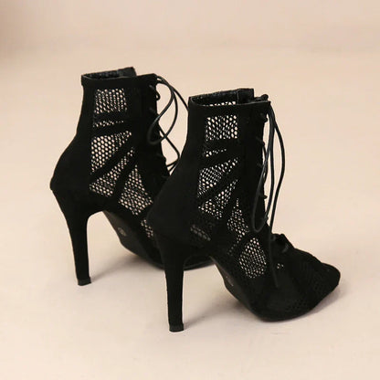Gayle | Tacones Elegantes de Malla con Cordones