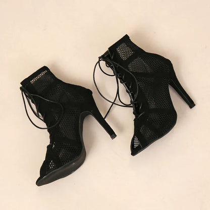 Gayle | Tacones Elegantes de Malla con Cordones