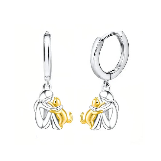 Lily | Pendientes Icono de Gato (Cierre Redondo)