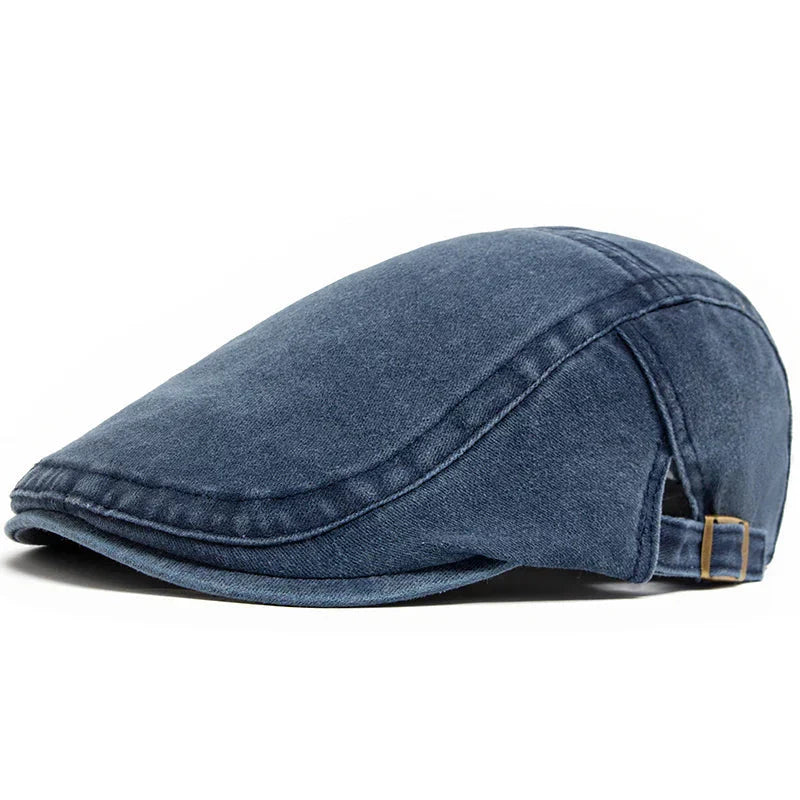 Enzo | Gorra Plana de Denim Lavado