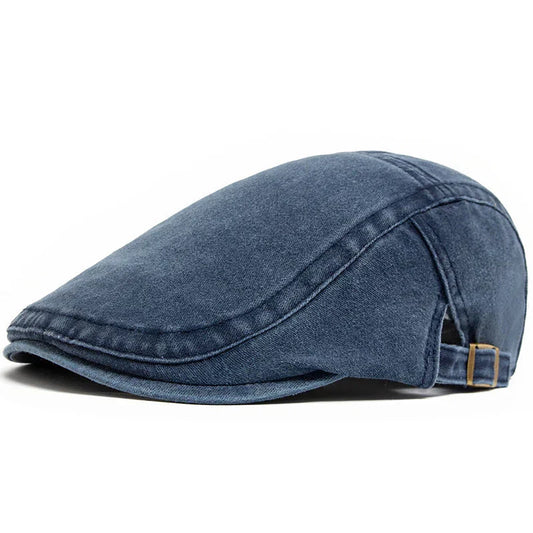 Enzo | Gorra Plana de Denim Lavado