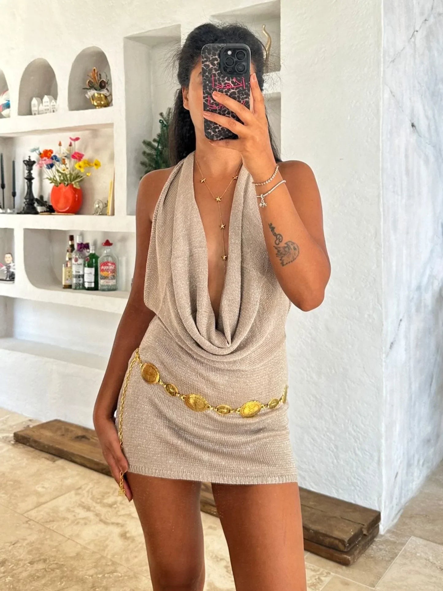 Duna | Vestido Mini Sin Espalda Escote en V