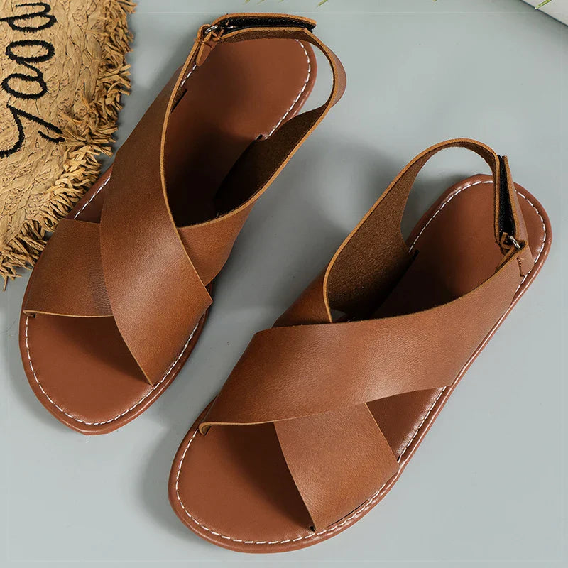 Tanya | Sandalias Planas Elegantes con Tiras Cruzadas