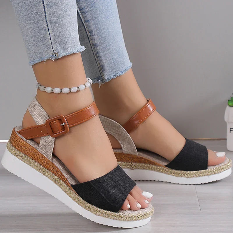 Charlene | Sandalias de Cuña Estilo Relajado