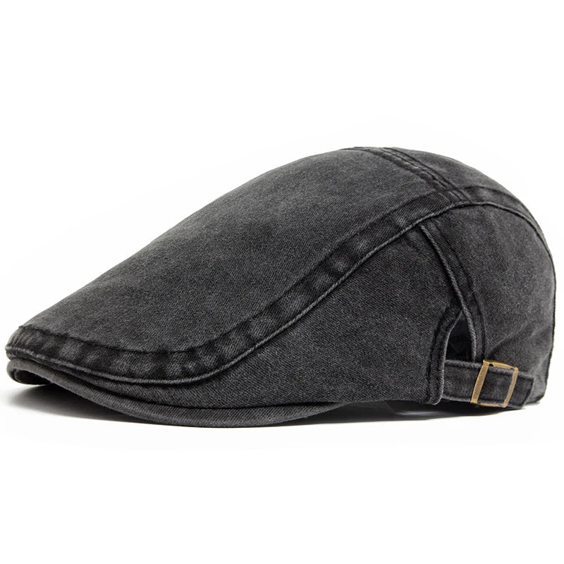 Enzo | Gorra Plana de Denim Lavado