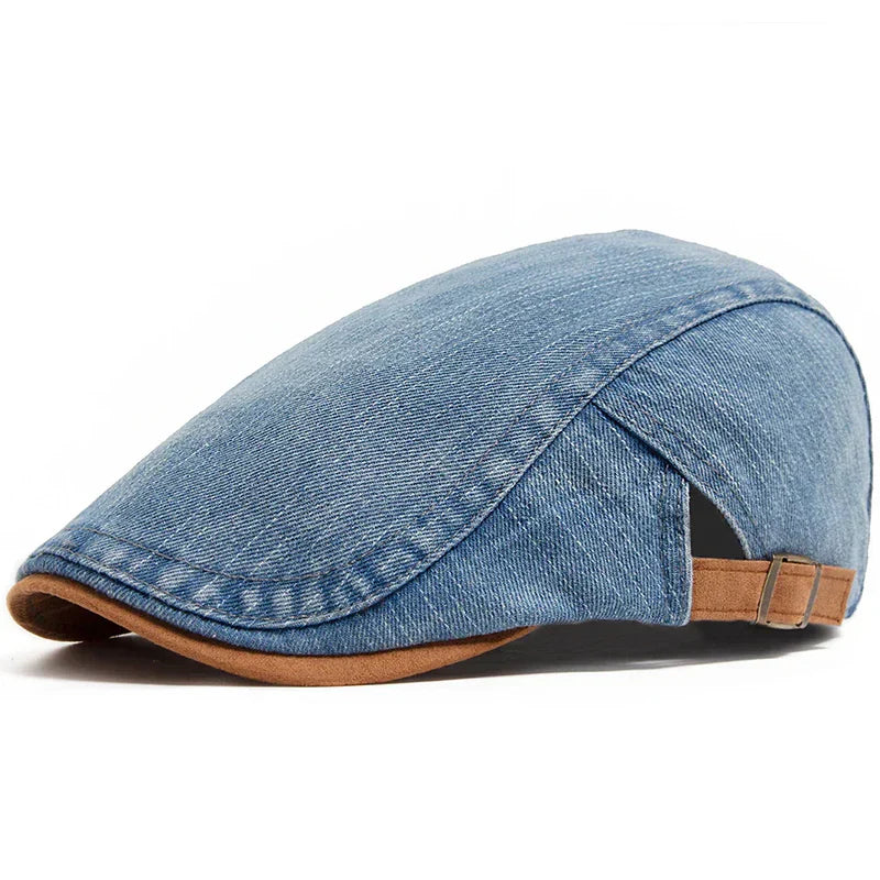 Francisco | Gorra Plana de Denim Lavado