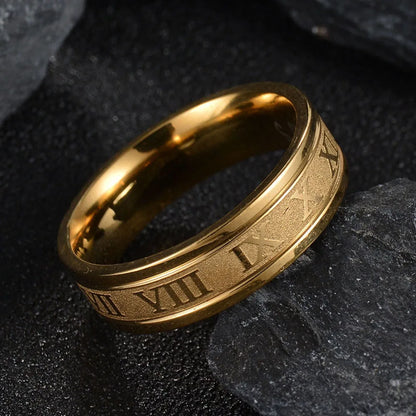 Noelle | Anillo Moderno con Números Romanos