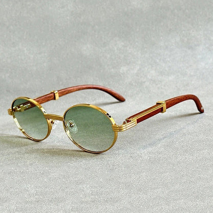 Sandro | Gafas Sol Vintage Madera Doradas