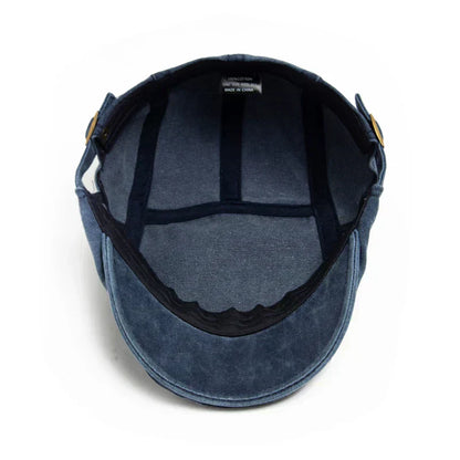 Enzo | Gorra Plana de Denim Lavado