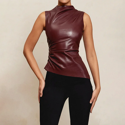 Seran | Top Elegante de Cuero Sintético