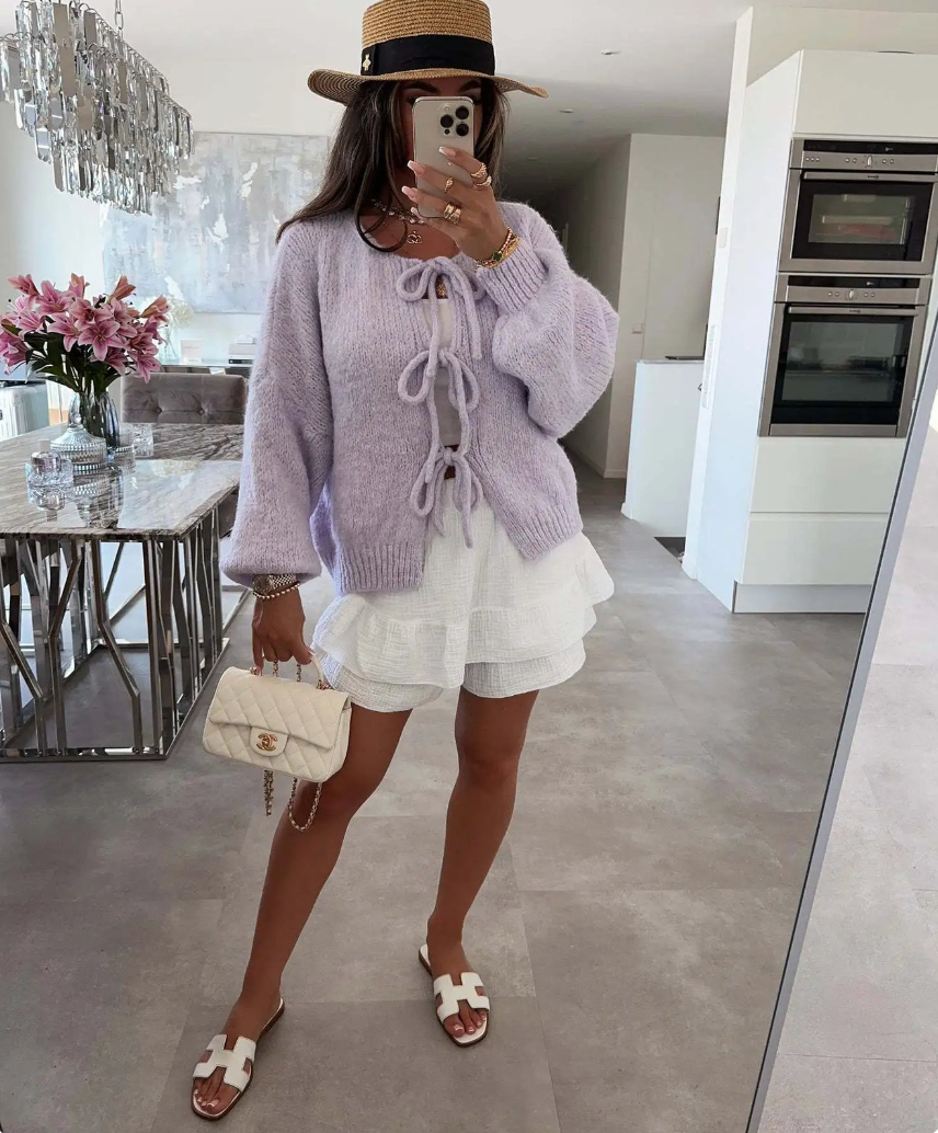 Eva | Cárdigan de Punto con Lazo