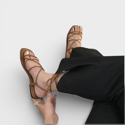 Sandalias Tiras Mujer Punta Cuadrada