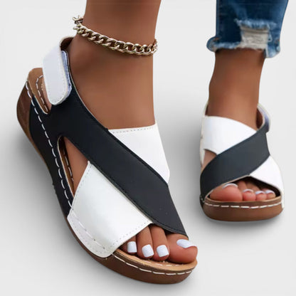 Sandalias Cuña Mujer Tira Cruzada