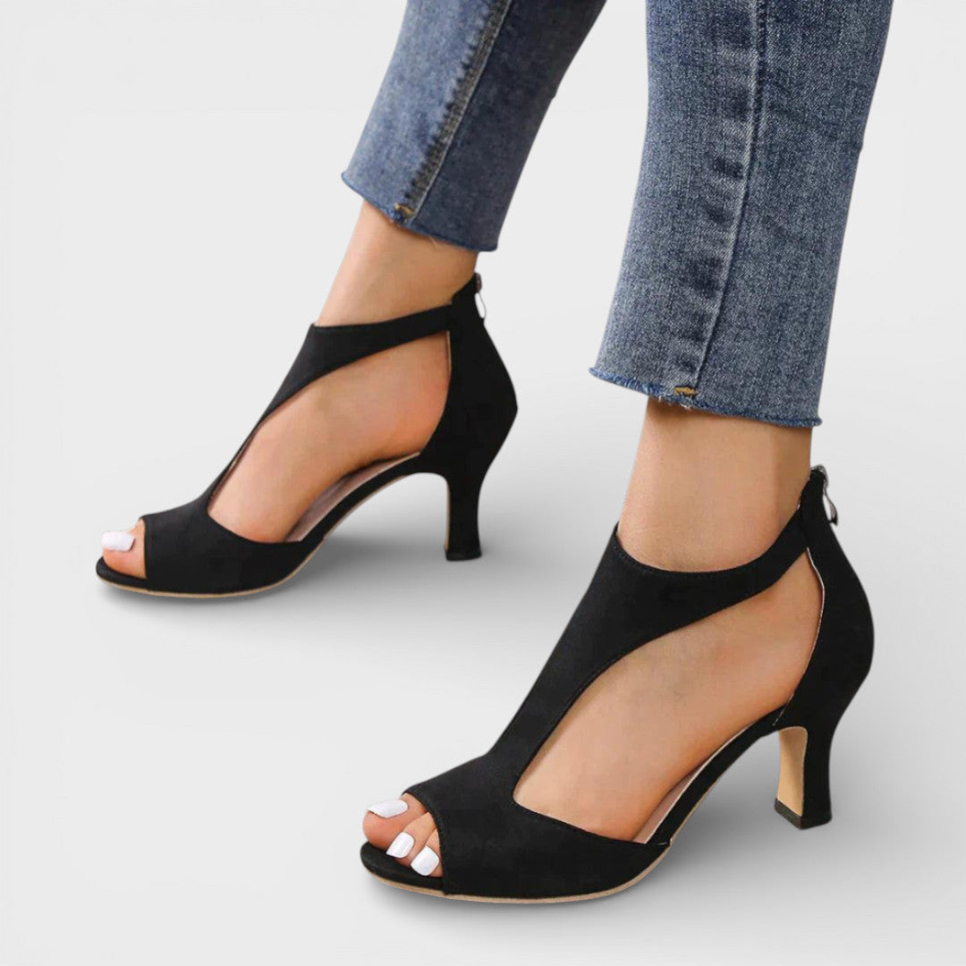 Sandalias Tacón Mujer Peep Toe