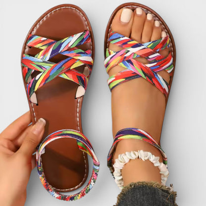 Sandalias Planas Mujer Tiras Romanas