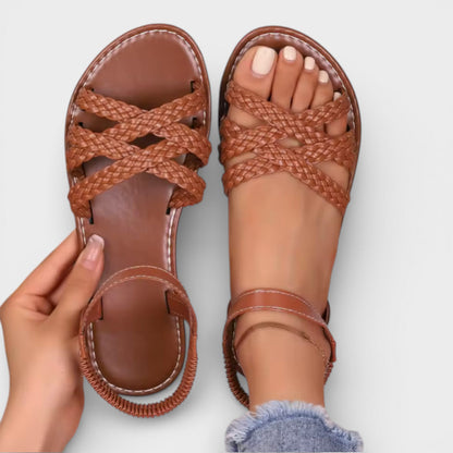 Sandalias Planas Mujer Tiras Romanas