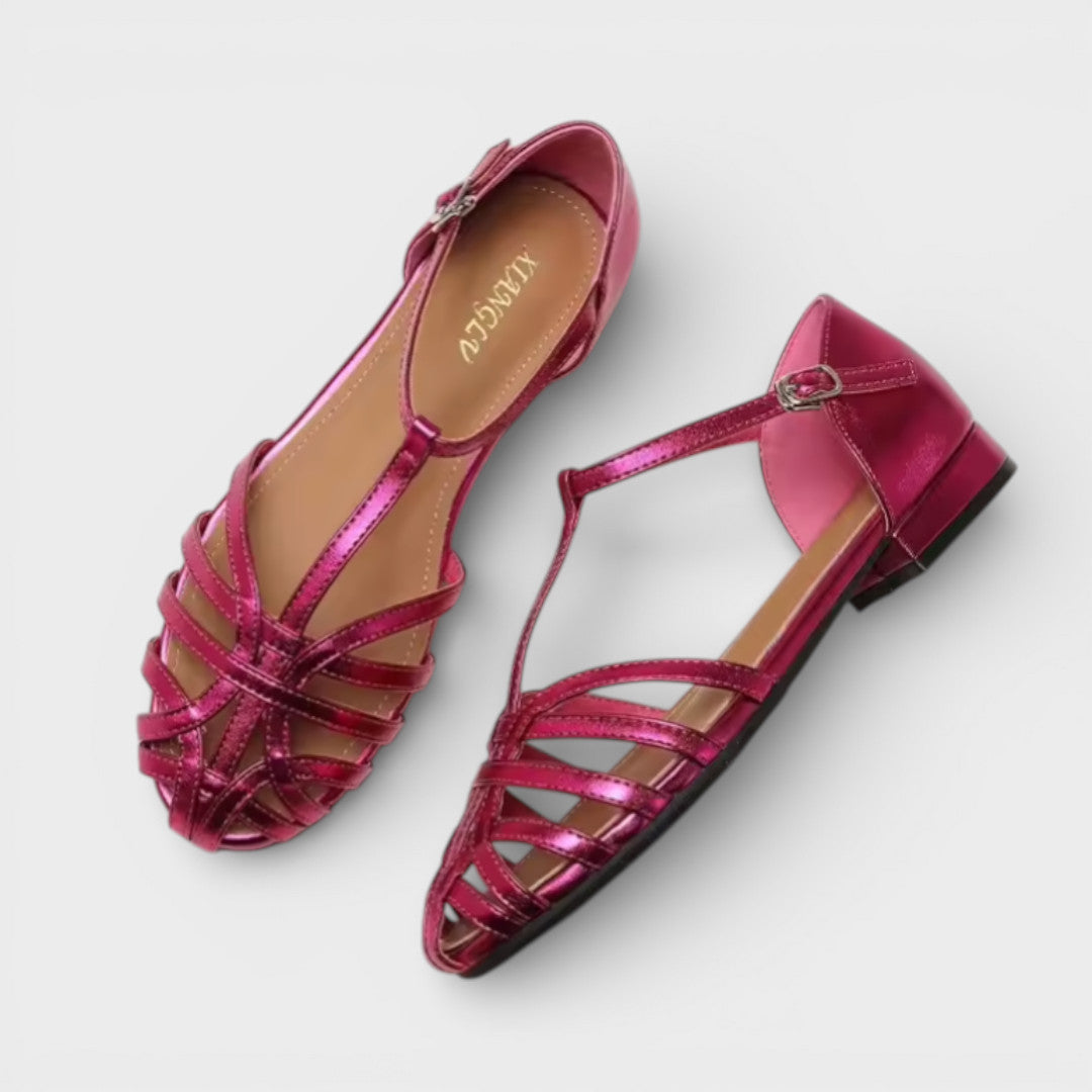 Sandalias Planas Tiras Cruzadas Mujer