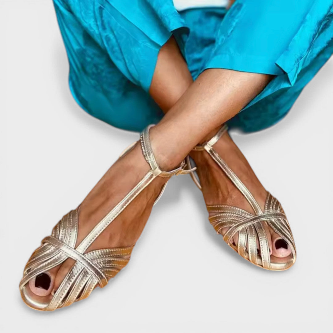 Sandalias Planas Mujer Punta Abierta