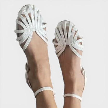 Sandalias Planas Mujer Punta Abierta