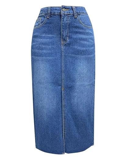 Denise | Falda Denim Clásica de Talle Alto