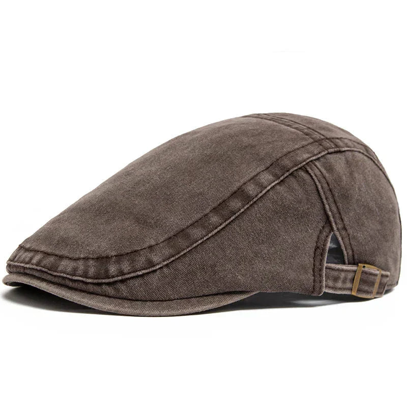 Enzo | Gorra Plana de Denim Lavado