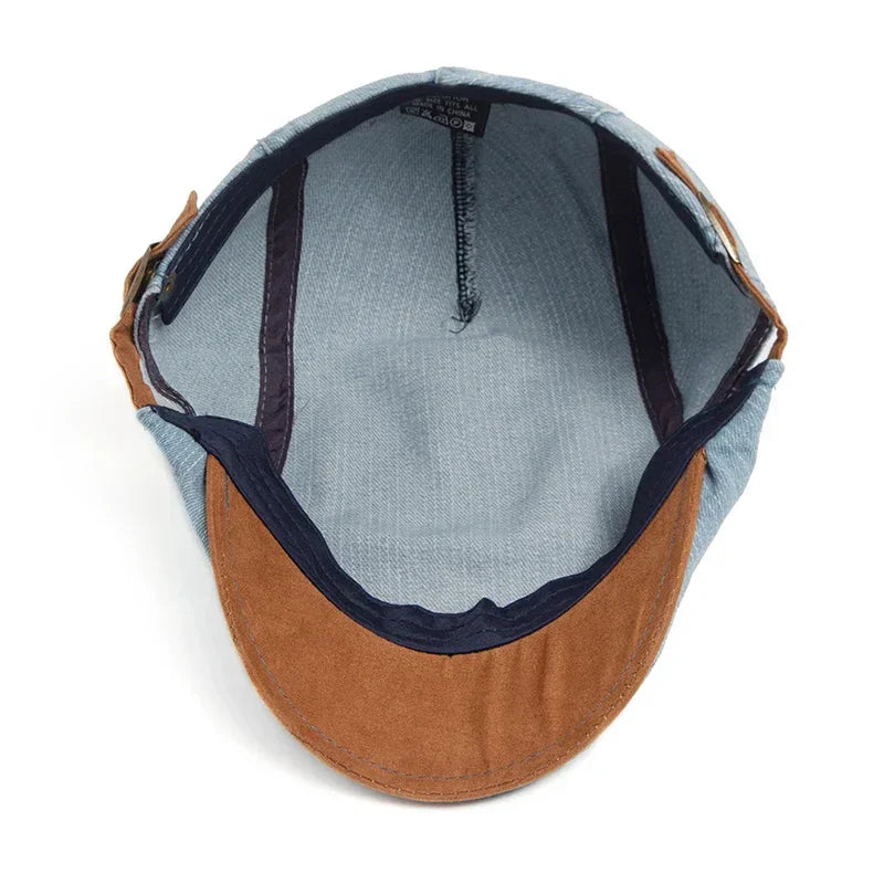 Francisco | Gorra Plana de Denim Lavado