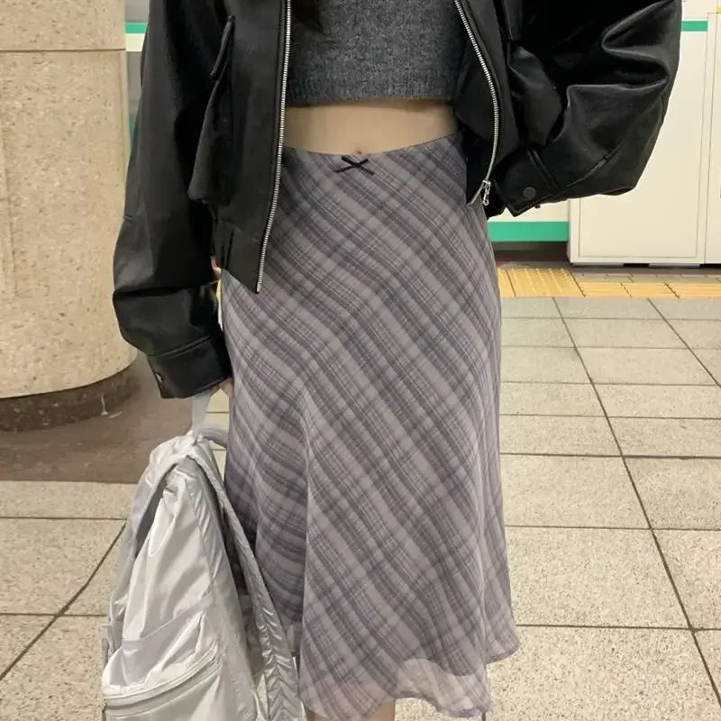 Moriah | Falda Midi Clásica de Cuadros